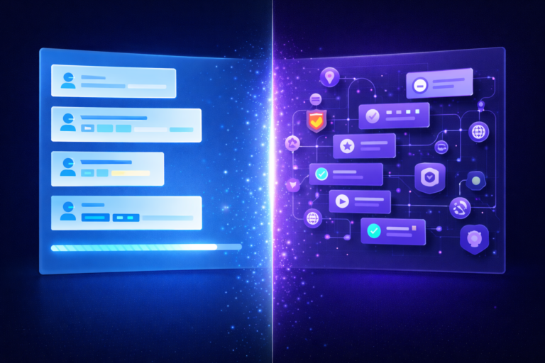 iCIMS vs Lever mid-market recruiting platforms comparison showing simple pipeline interface versus complex enterprise workflow system