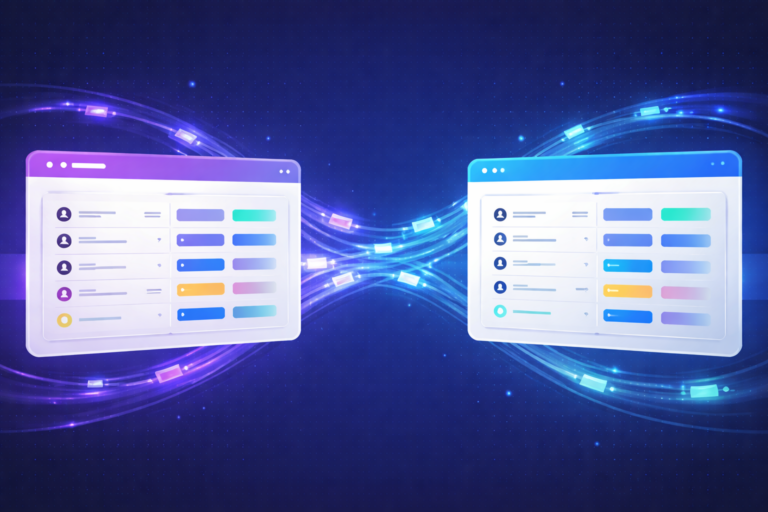 iCIMS Workday integration setup showing two connected systems with flowing data between platforms