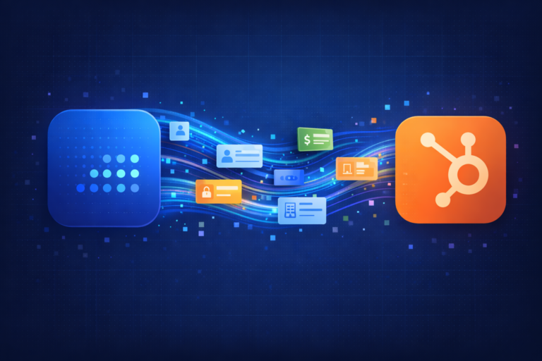 monday.com HubSpot integration setup with data syncing between contacts, deals, and company records